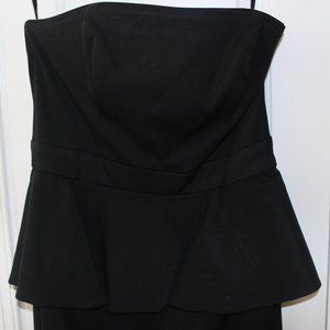 WHBM Black Peplum Sleeveless Dress
